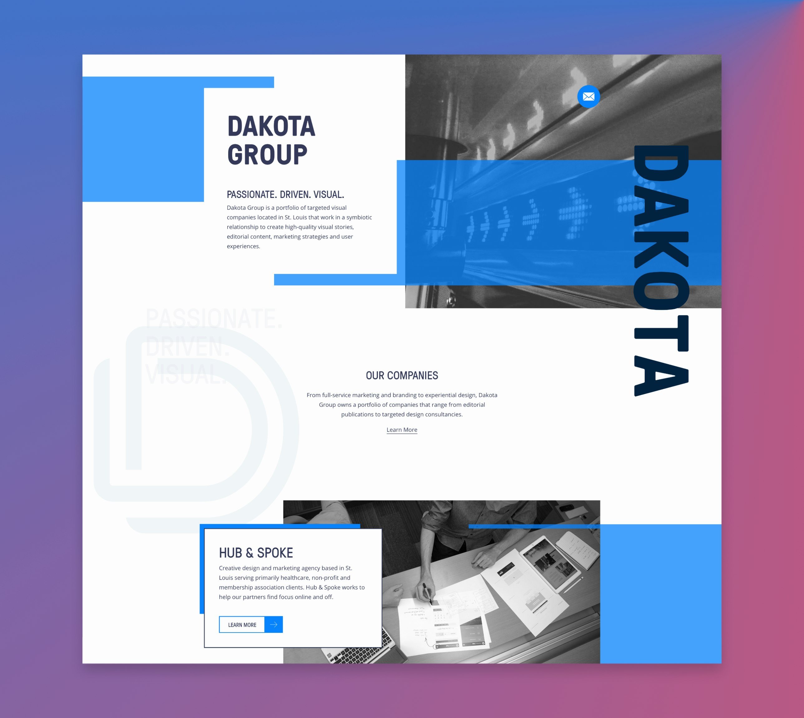 The Dakota Group's new homepage.