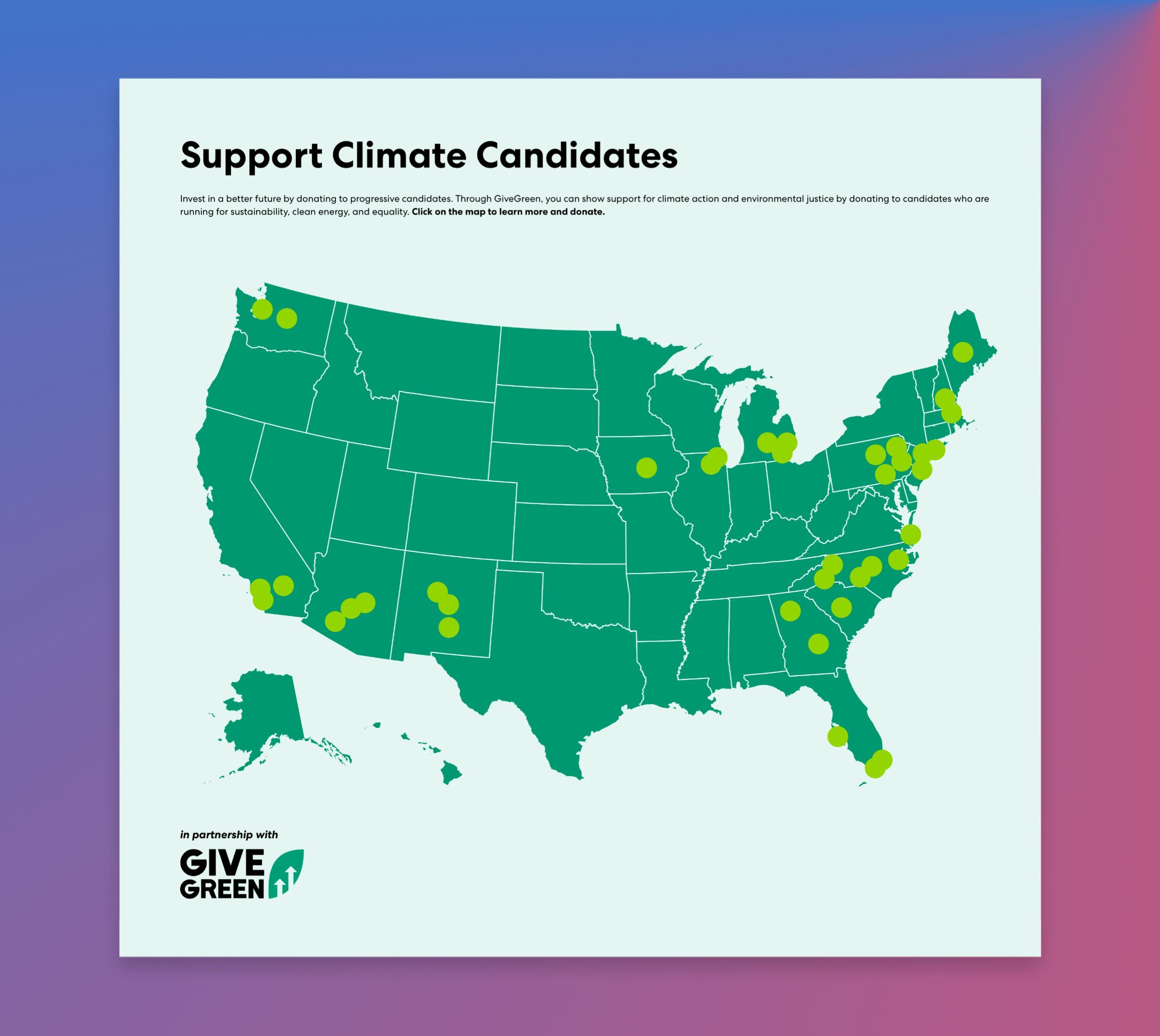 The new candidate map widget for the 2020 election season.